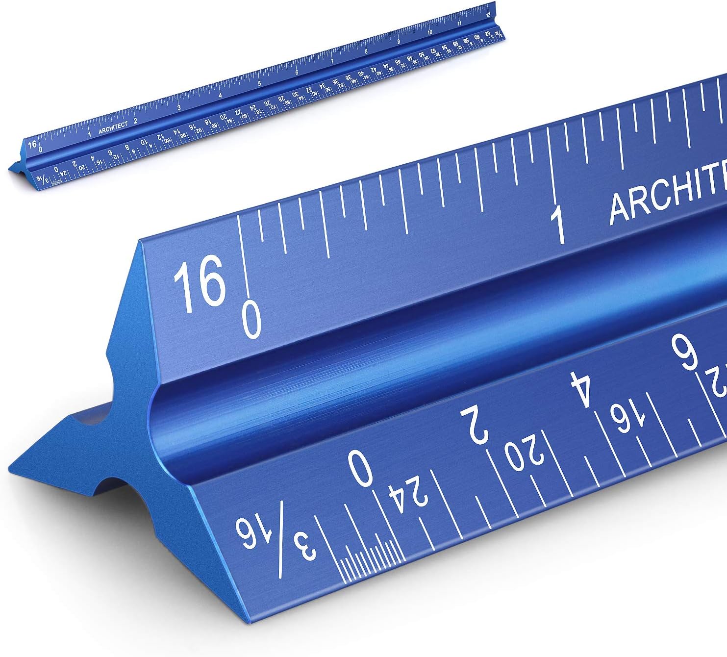 12" Architectural Scale Ruler Triangular Ruler, Color-Coded, 1 Pack