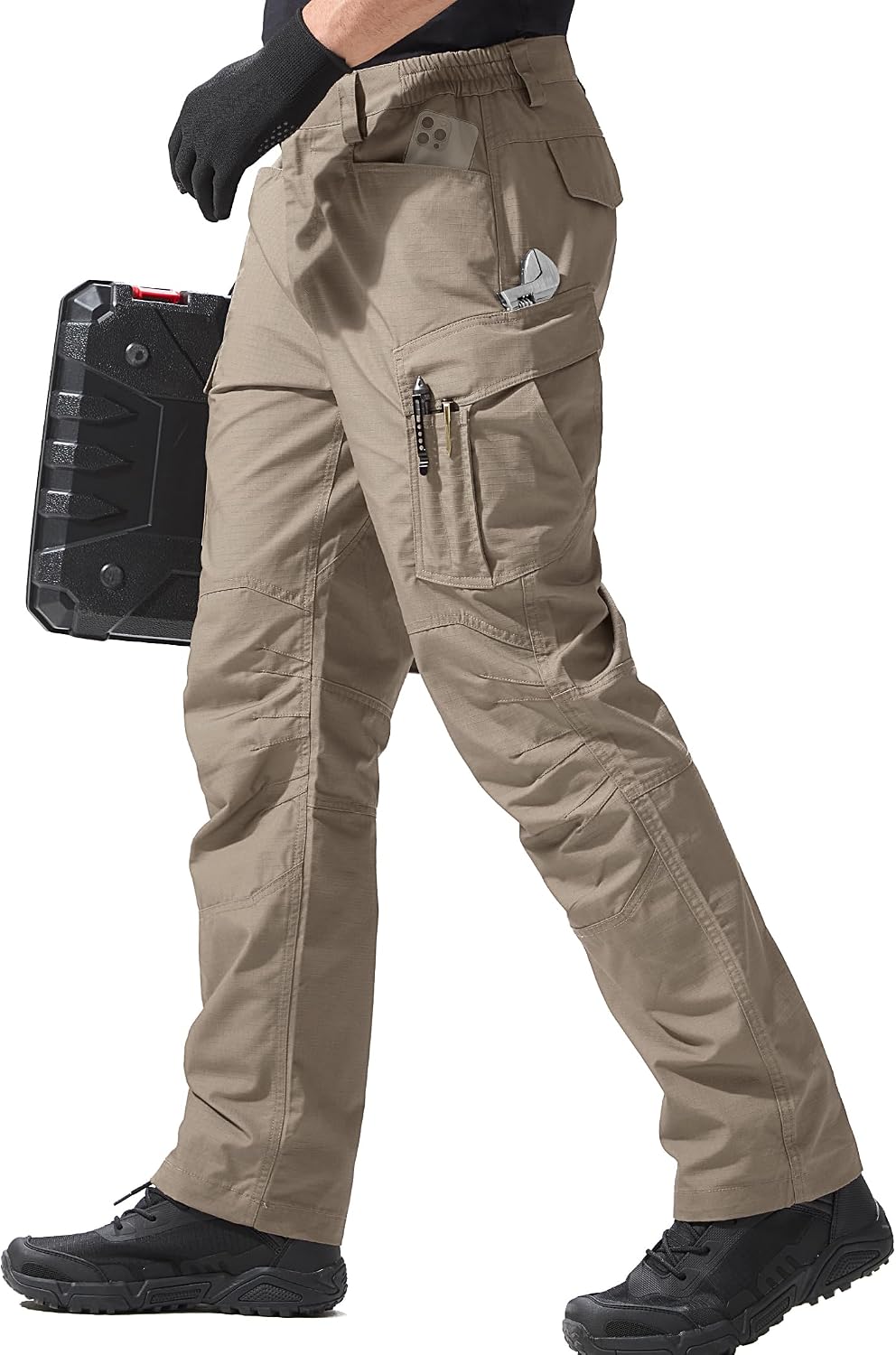FREE SOLDIER Men's Tactical Pants Ripstop Work Cargo Hiking Pants