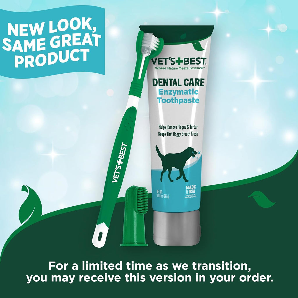 Vet's Best Dog Toothpaste & Toothbrush Dental Care Kit, With Brush 3.5 oz