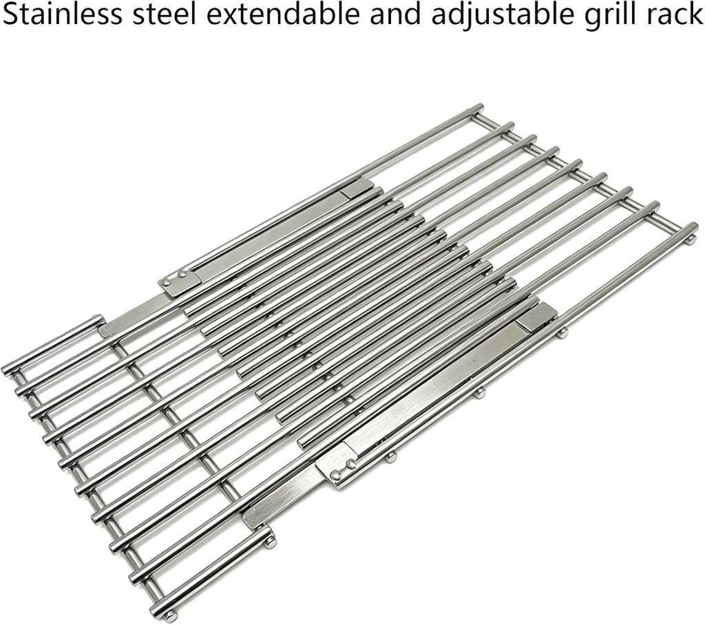 Stainless Cooking Grill Grates Replacement Adjustable Universal Extends from 14" to 20" Long, 8" Wide Each Adjust Expandable Cooking Grill Grids (3pack)
