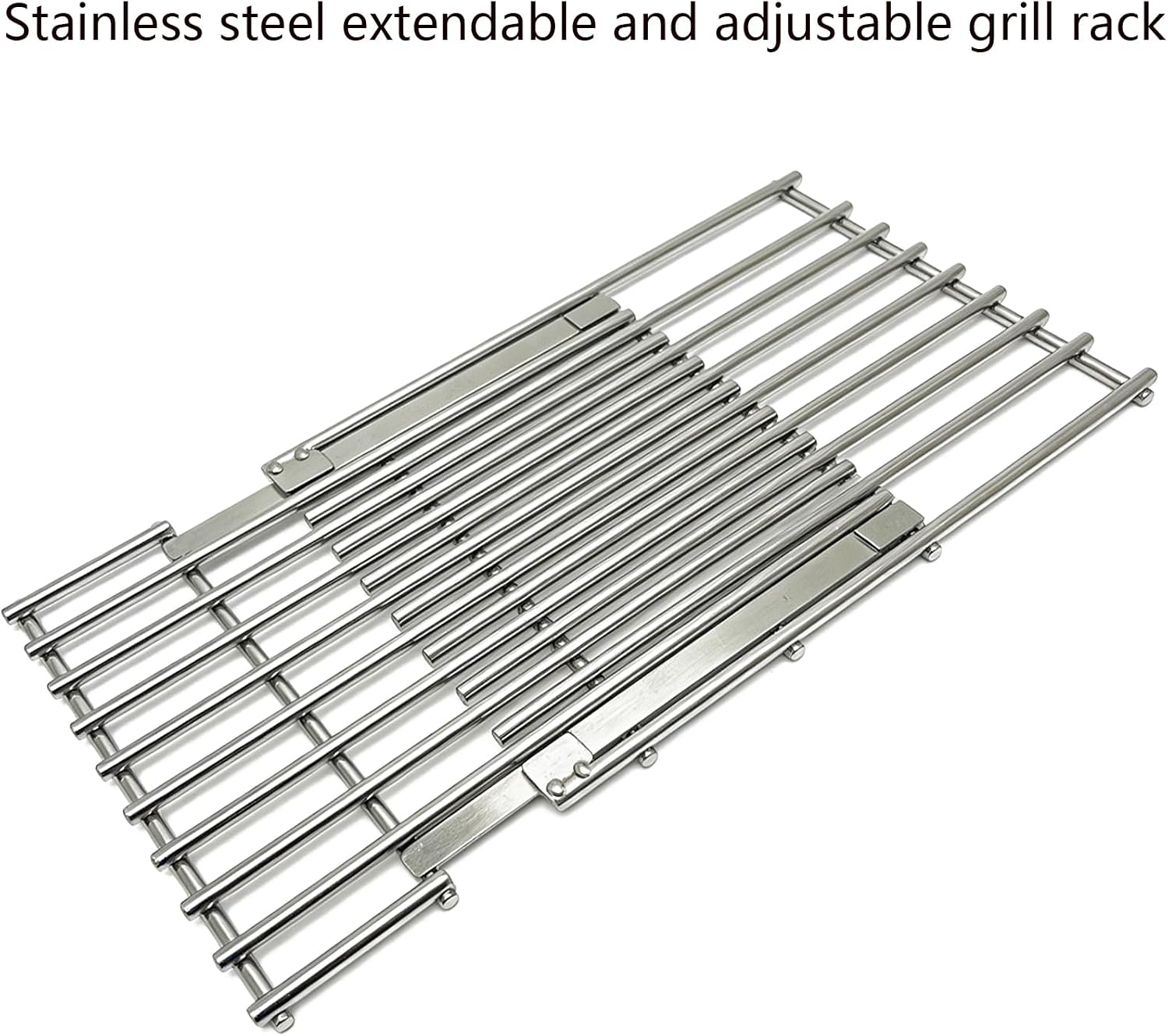 Stainless Cooking Grill Grates Replacement Adjustable Universal Extends from 14" to 20" Long, 8" Wide Each Adjust Expandable Cooking Grill Grids (3pack)
