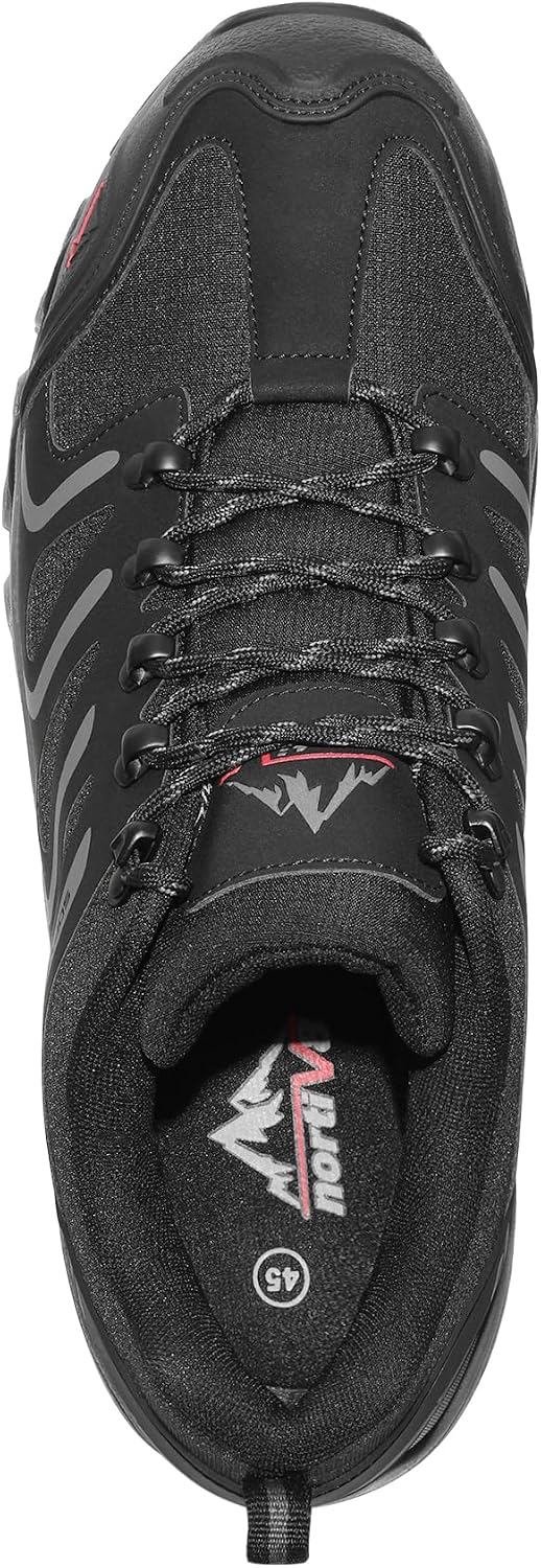 NORTIV 8 Men's Low Top Waterproof Hiking Shoes | Rubber Toe Cap, Slip-Resistant Outsole and Cushioned Comfort Provide Support for Hiking, Trekking and Outdoor Adventures