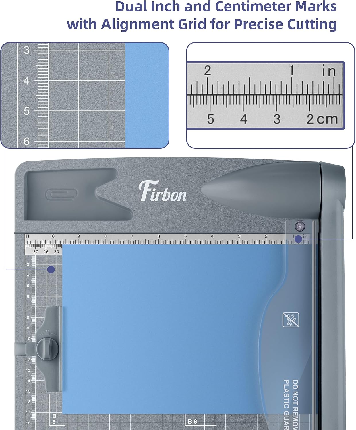 Firbon 12 Inch Guillotine Paper Cutter, Heavy-Duty Paper Trimmers, Gray