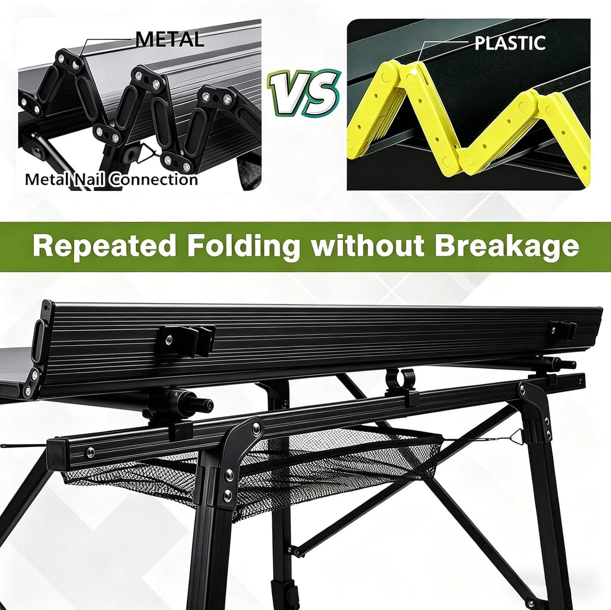 JOUYEK Folding Outdoor Camping Table, Lightweight Aluminum Camp Table