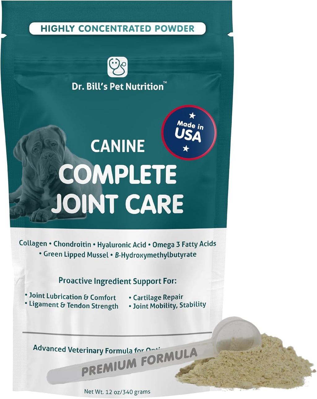 Dr. Bill’s Canine Complete Joint Care – Advanced Hip & Joint Supplement for Dogs – Supports Mobility, Cartilage & Muscle with HMB, Multi-Collagen, Green Lipped Mussel & Turmeric