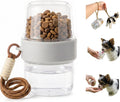 Portable Pet Travel Water Bottle and Food Container - 2-in-1 Detachable Dog Travel Cup for Walking, Hiking and Traveling - Leak-Proof, BPA Free & Food Grade Safety Material (Gray, Small Size)
