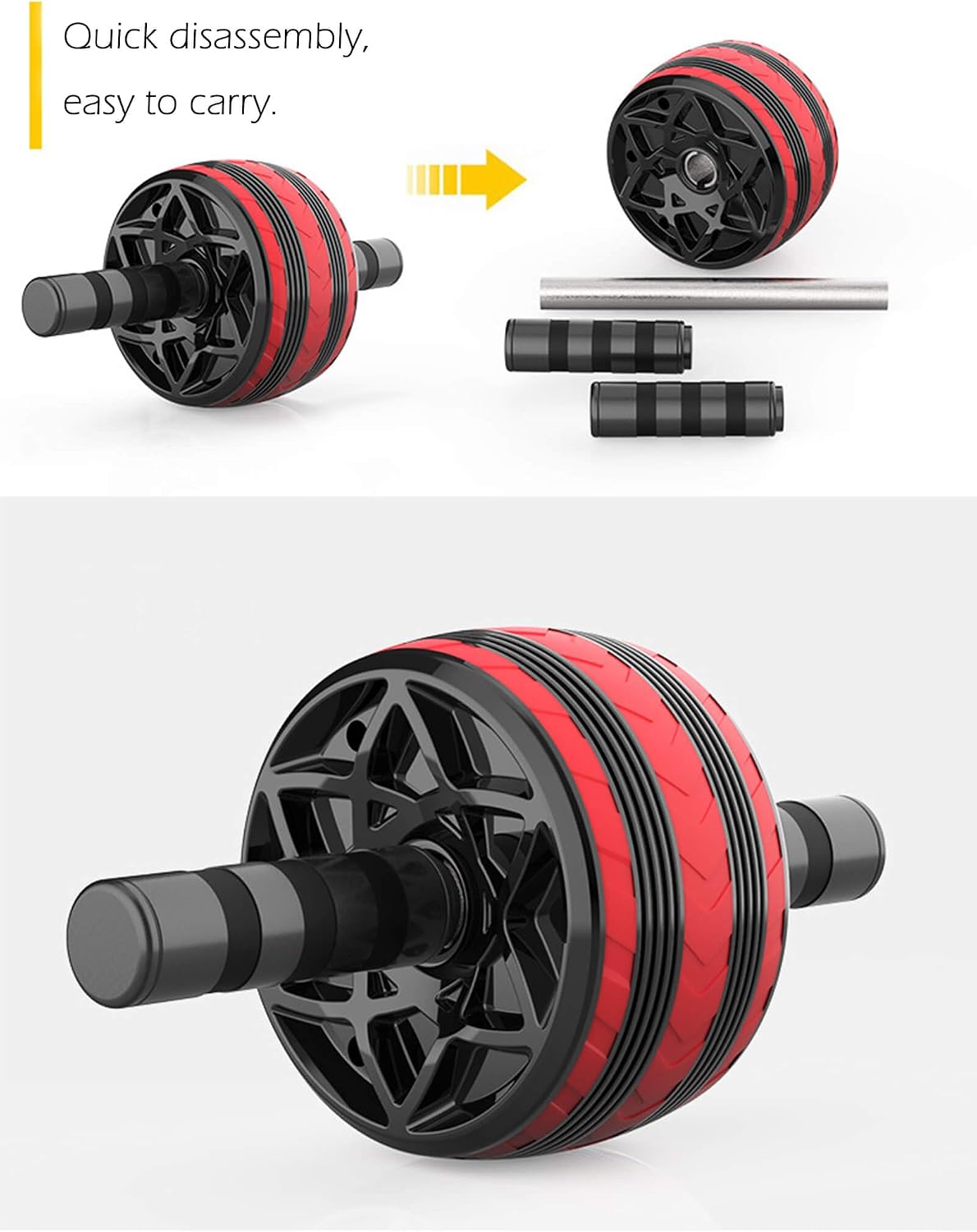 AB Wheel Roller, Exercise Abdominal Wheel Fitness for Gym & Home, Core Work-out Strength-Training Roller