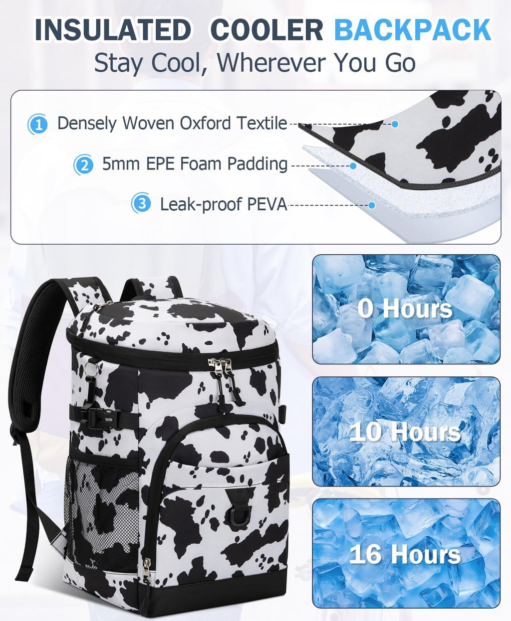Cooler Backpack, Soft Leak Proof Backpack Coolers for Men Women