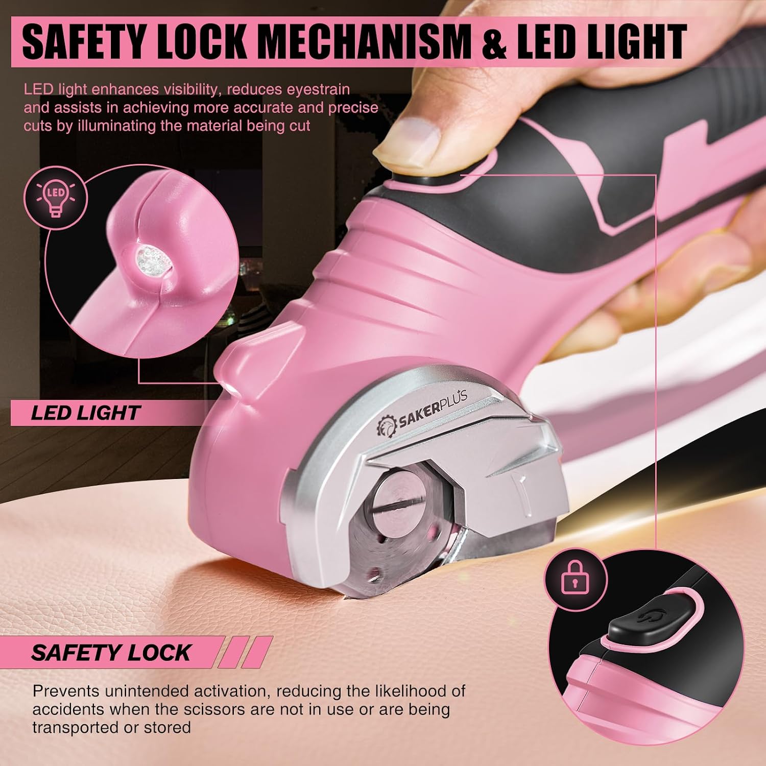 SakerPlus Cordless Electric Scissors, 4V Rechargeable Cardboard Cutter