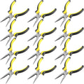 12 Pack 6 Inch Needle Nose Pliers with Wire Cutter and Spring, Non-Slip and Comfortable Handle Design for Bending Wire, Handcraft, Electronic Product Repair