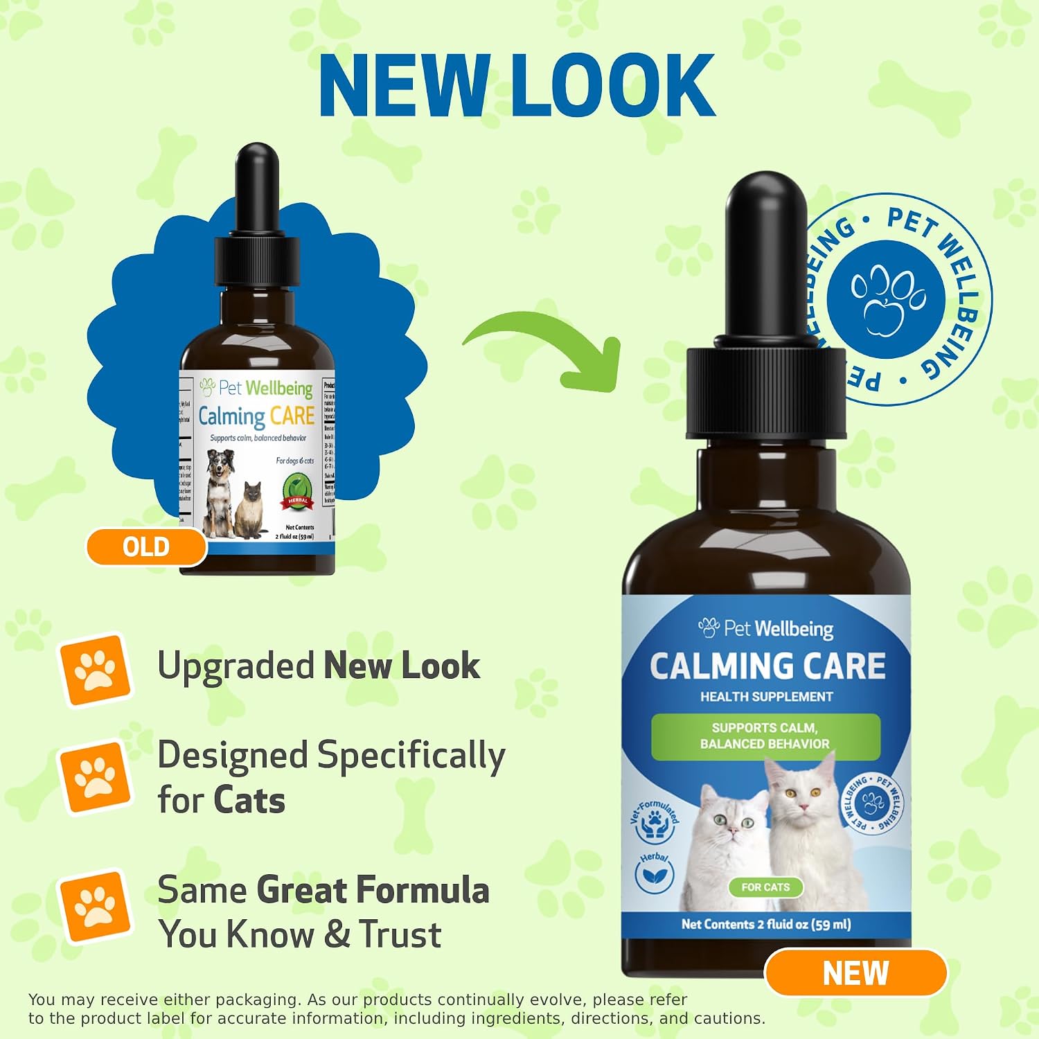 Pet Wellbeing Calming Care for Cats - Stress Support & Relaxation, 2 oz