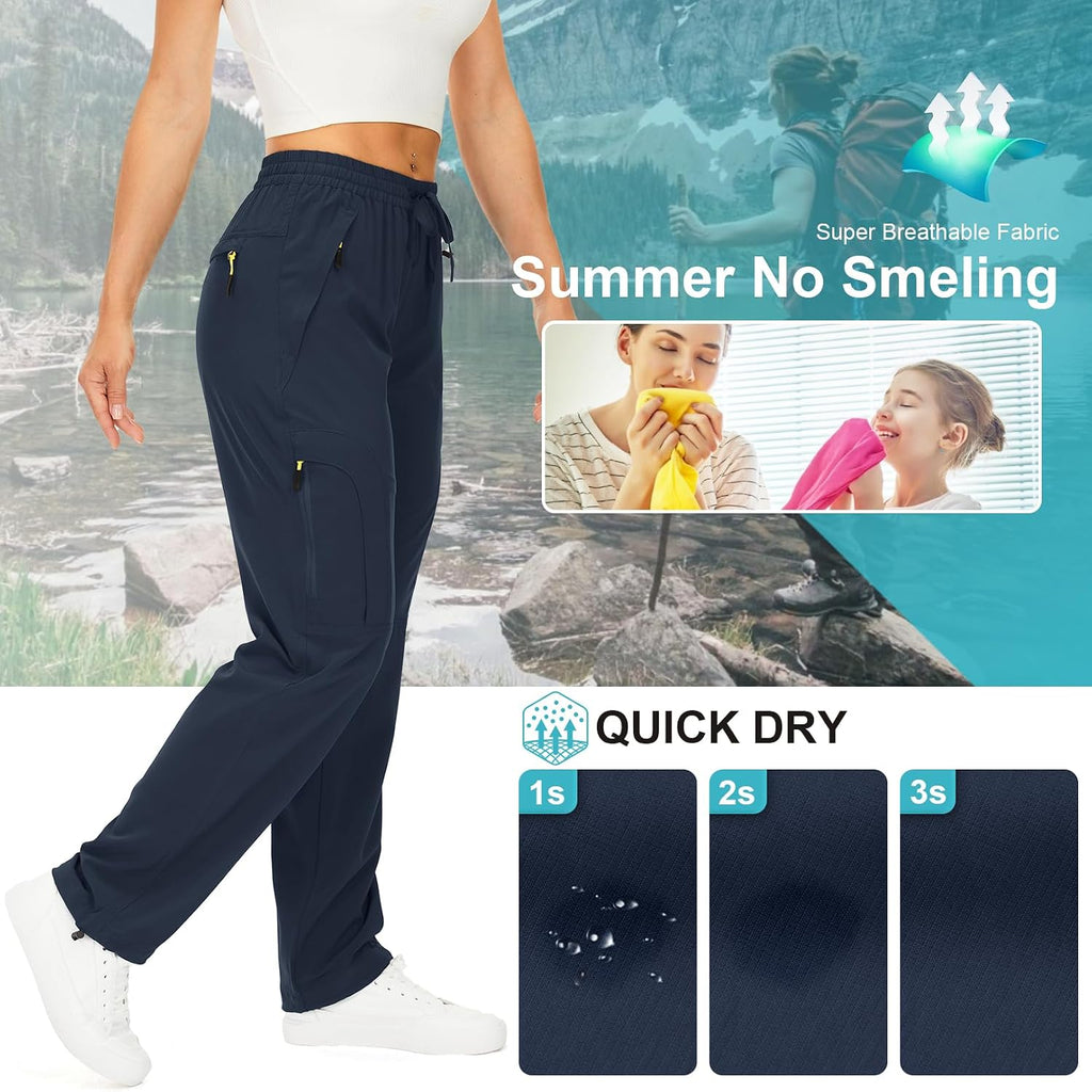 Toomett Women‘s Hiking Cargo Pants UPF 50 Quick Dry with Zipper Pockets