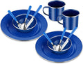 Nuogo 12 Pcs Enamel Camping Tableware Set Dinnerware Kit