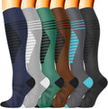 Sooverki Compression Socks for Women & Men 6 Pairs is Best Supportive Knee High Stockings for Circulation, Travel, Nurses