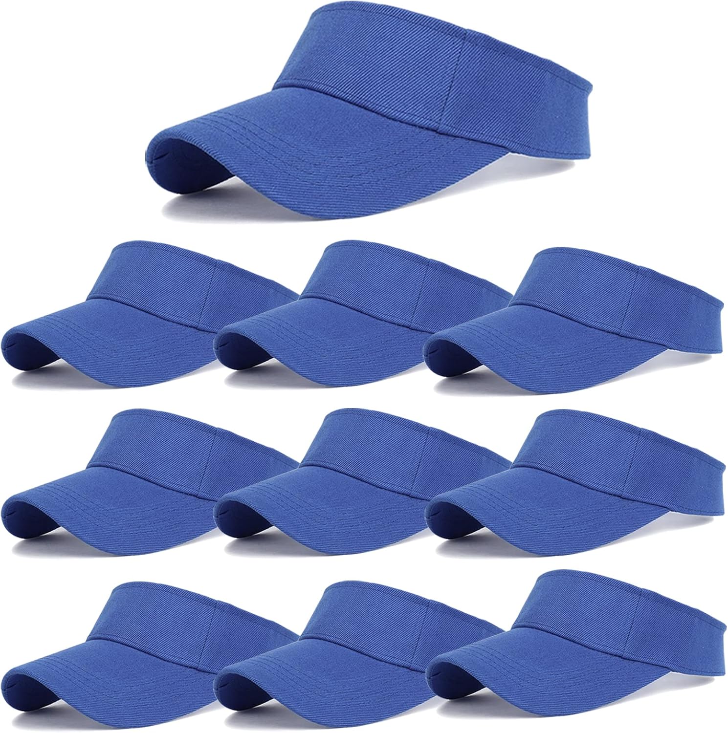 10 Pack Men Women Sun Visor Adjustable UV Protection Blank Sun Visor Hats Caps for Beach Pool Golf Tennis Sports