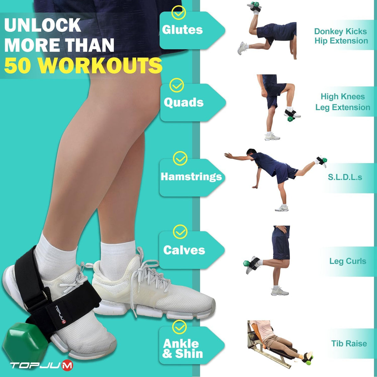 Dumbbell Foot Attachment for Leg & Tibialis Strength Training at Home