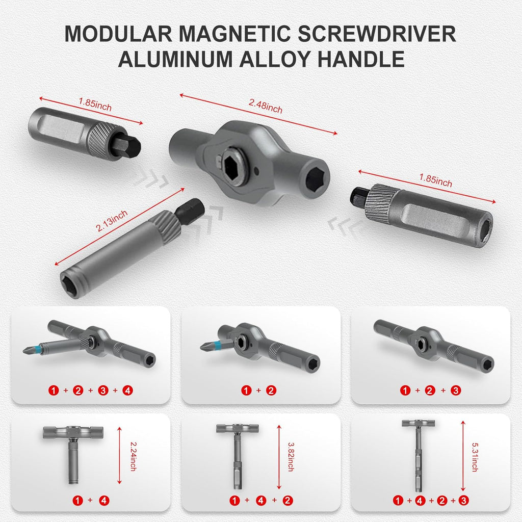 ANVANNA Ratchet Screwdriver Set, Magnetic Screwdriver Sets with Storage Case Repair Tool Kit for Computer, Eyeglass, Bicycles, Watch, Ring Doorbell, Furniture and DIY