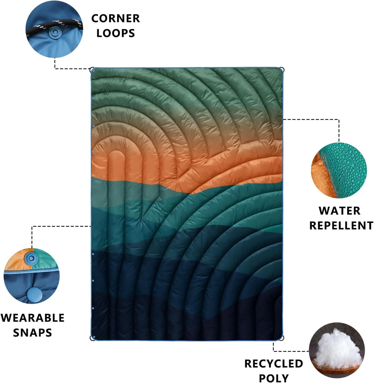 Puffy Camping Blanket,Mini Camp Blanket Outdoor Camping Quilt Waterproof