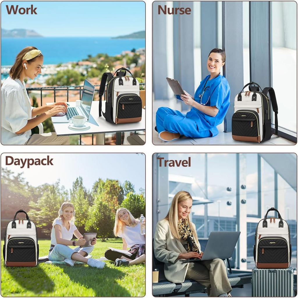 Laptop Backpack for Women Work Bag: 17.3 inch Travel Bookbag with USB Charg