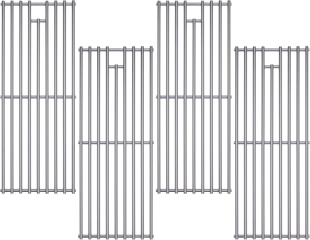 4 Pack 7mm Process Upgrade Stainless Steel BBQ Grill Grates Replacement Parts for Bull 16517 18248 LP, 18249 NG,BBQ Angus,Brahma, Lonstar Select, Outlaw Steer Premium, Lonestar Select,7 Burner Premium
