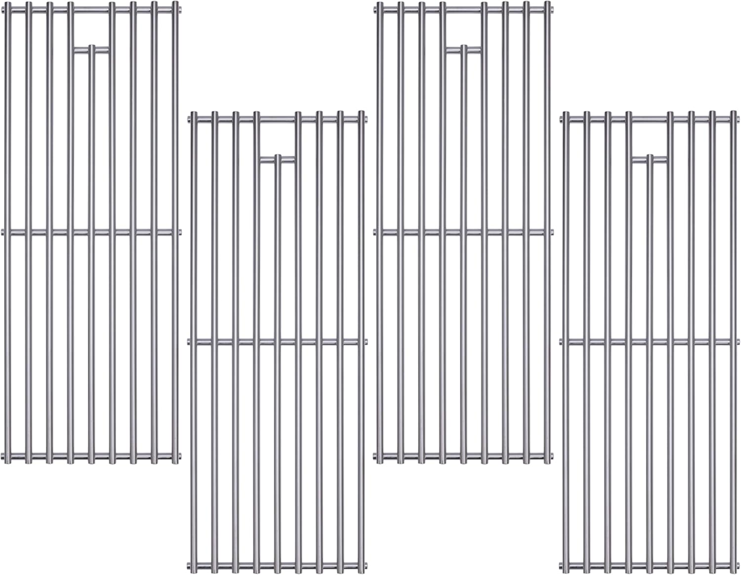4 Pack 7mm Process Upgrade Stainless Steel BBQ Grill Grates Replacement Parts for Bull 16517 18248 LP, 18249 NG,BBQ Angus,Brahma, Lonstar Select, Outlaw Steer Premium, Lonestar Select,7 Burner Premium