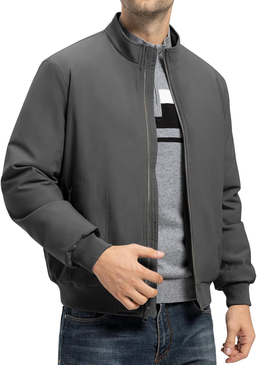 TBMPOY Men's Winter Jackets Bomber Padded Casual Windbreaker Warm Fall Coat