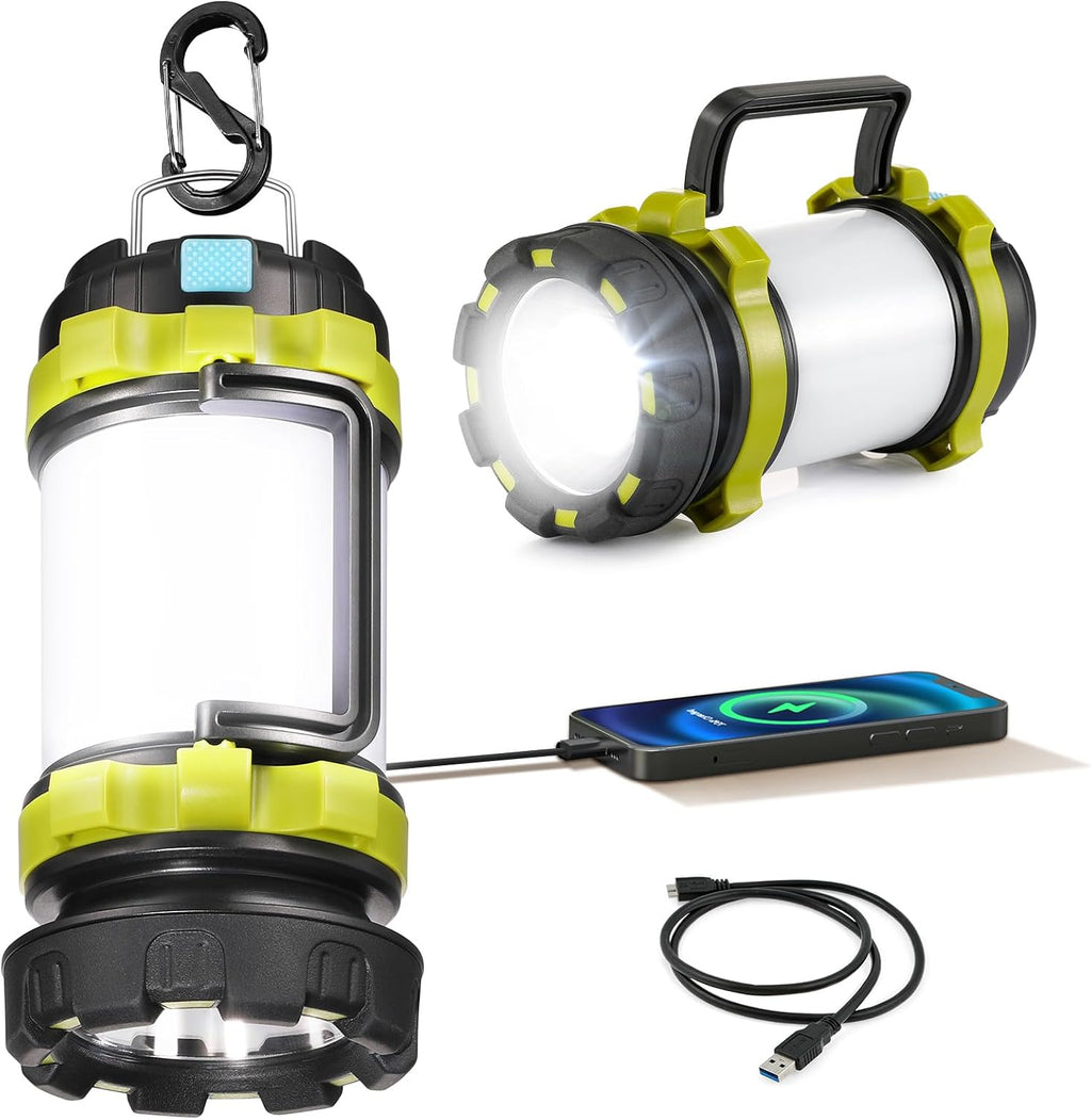 Consciot 2 Pack LED Camping Lantern Flashlight Rechargeable, 6 Light Modes