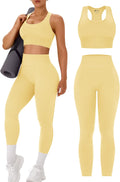 OLCHEE Womens Workout Sets 2 Piece Racerback Sports Bra High Waist Leggings