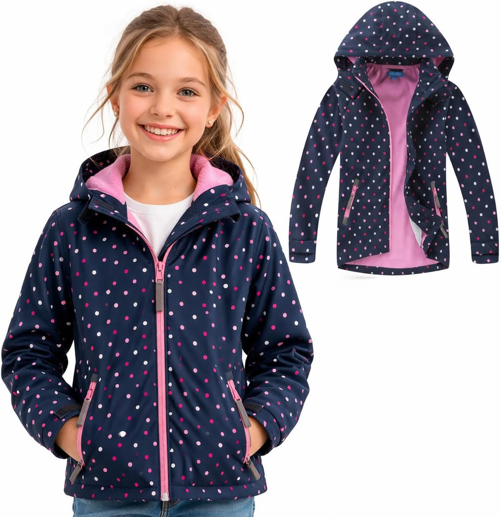 MGEOY Kids Rain Jacket, Waterproof Lightweight Hooded Windbreaker for Boys Girls 4-16Y