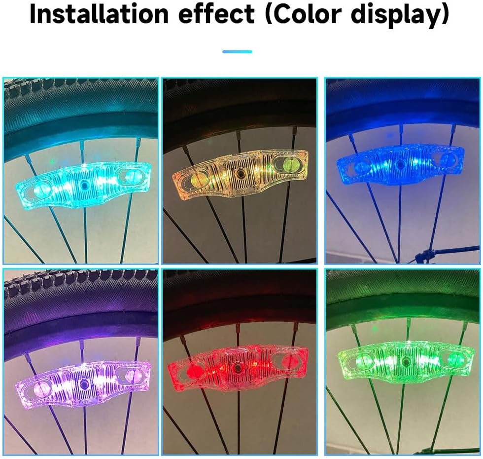 Rechargeable LED Bike Wheel Spoke Lights, 2 Pack, Waterproof