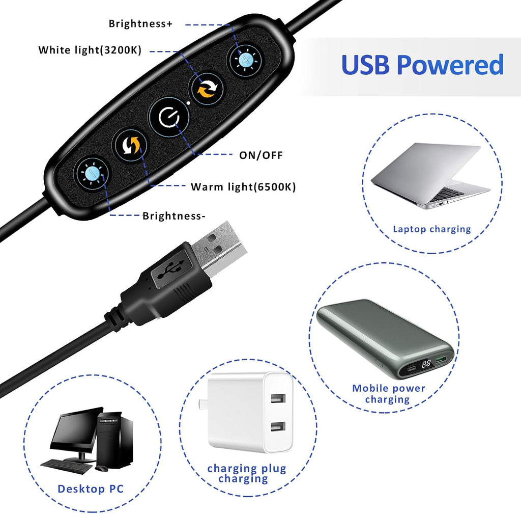 Cyezcor Video Conference Lighting Kit, Ring Light for Monitor Clip On