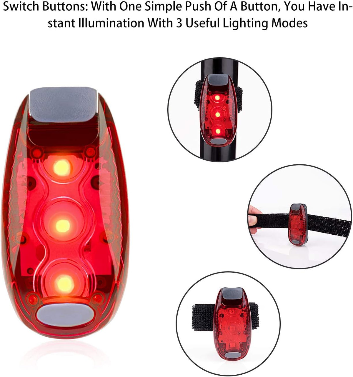 9 Pack LED Safety Lights, Clip-On Flashing Strobe Lights for Night