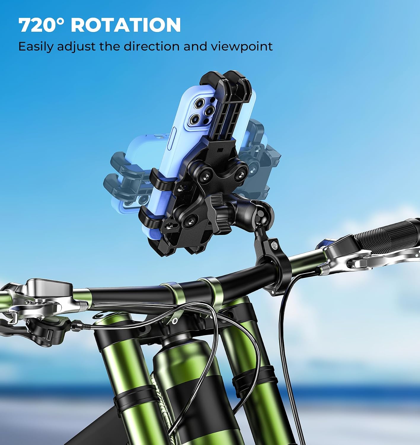 VAZESWIN Motorcycle Phone Mount Holder with Vibration Dampener