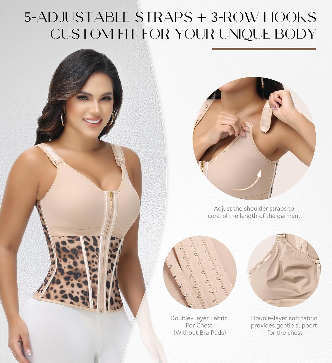 SHAPSHE Waist Trainer Corset for Women Tummy Control Body Shaper with Bra