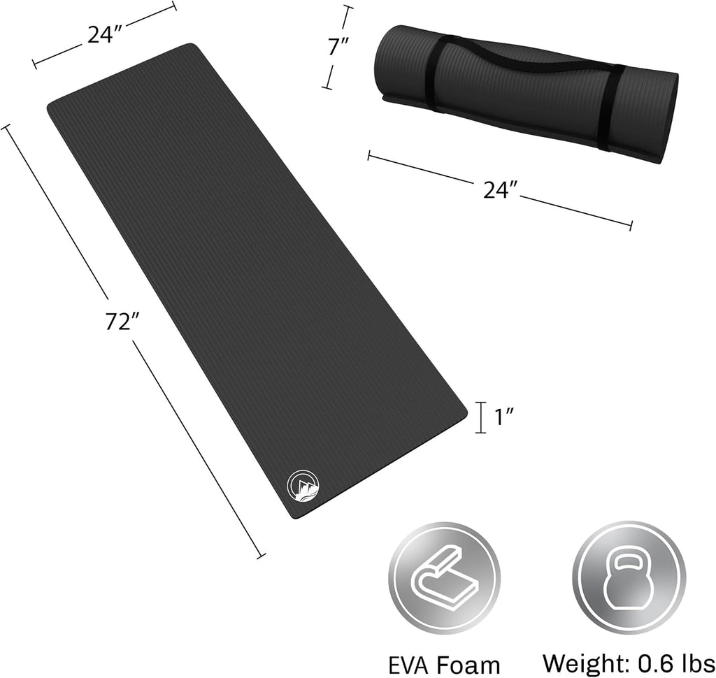 Foam Sleeping Pad - Lightweight Mat for Camping, Cots, Tents, Backpacking, and Yoga - Non-Slip and Waterproof with Handle by Wakeman