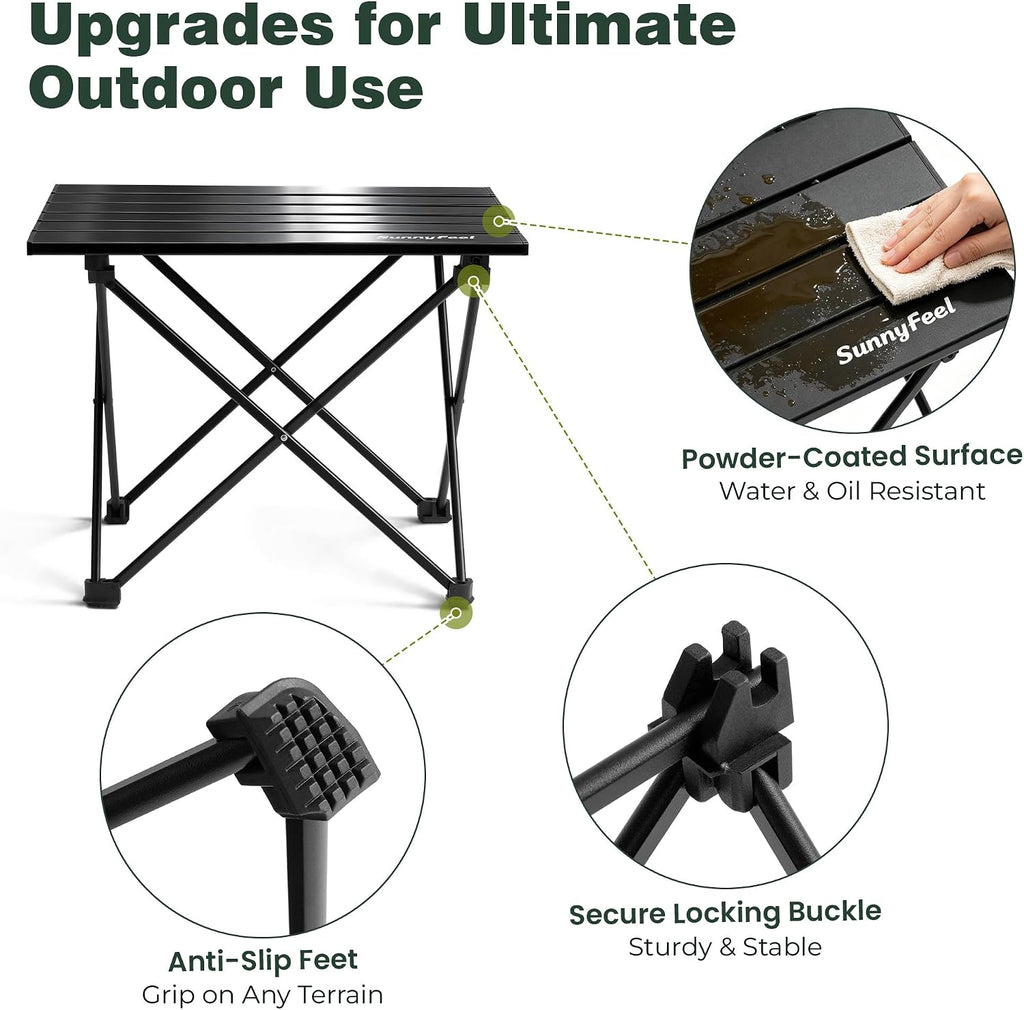 SUNNYFEEL Small Camping Table - Ultralight Portable Folding Table