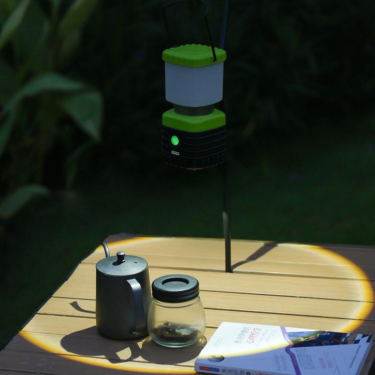 Jarxin 3PCS White LED Camping Lantern Rechargeable for Power Outages(Black)