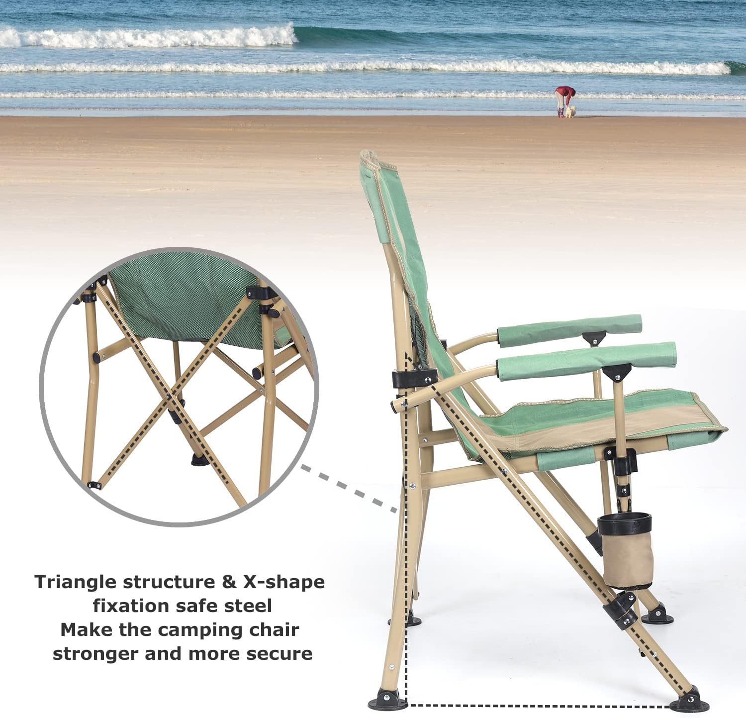 XGEAR Portable Camping Chair for Adutls Outdoor Camp Chairs,Blue
