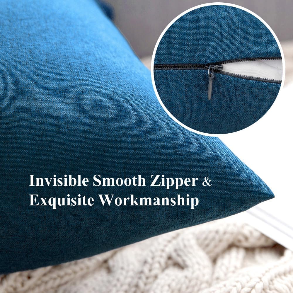 MIULEE Decorative Outdoor Pillow Covers Waterproof 18x18 Blue