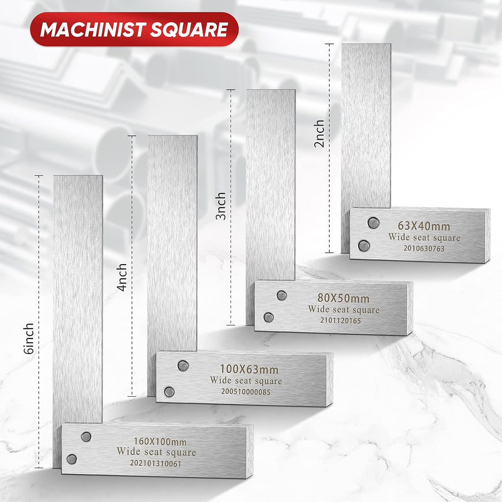 Frienda Machinist Square Set, 2", 3", 4" and 6" Precision Machinist Squares