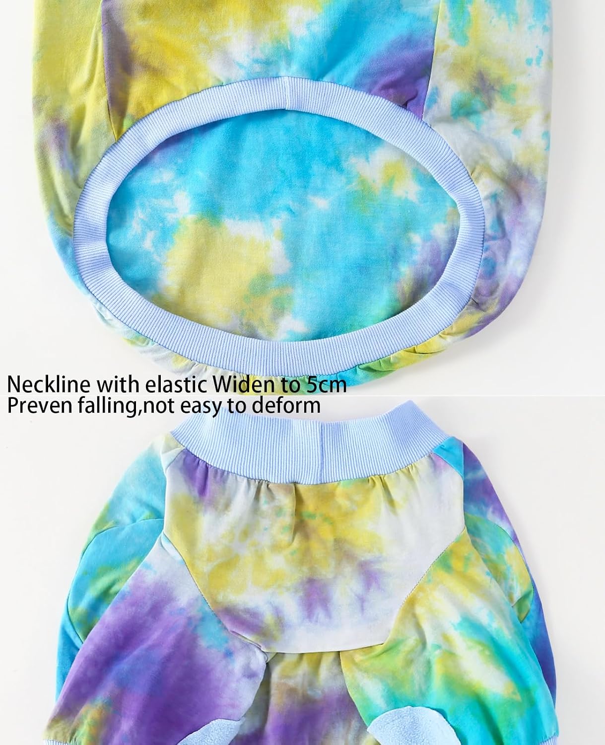 Tie Dye Dog Clothes for Extra Large Dogs Breathable Cotton Dog Shirt Dog Pajamas Big Dogs Boy Girl Blue 3XL
