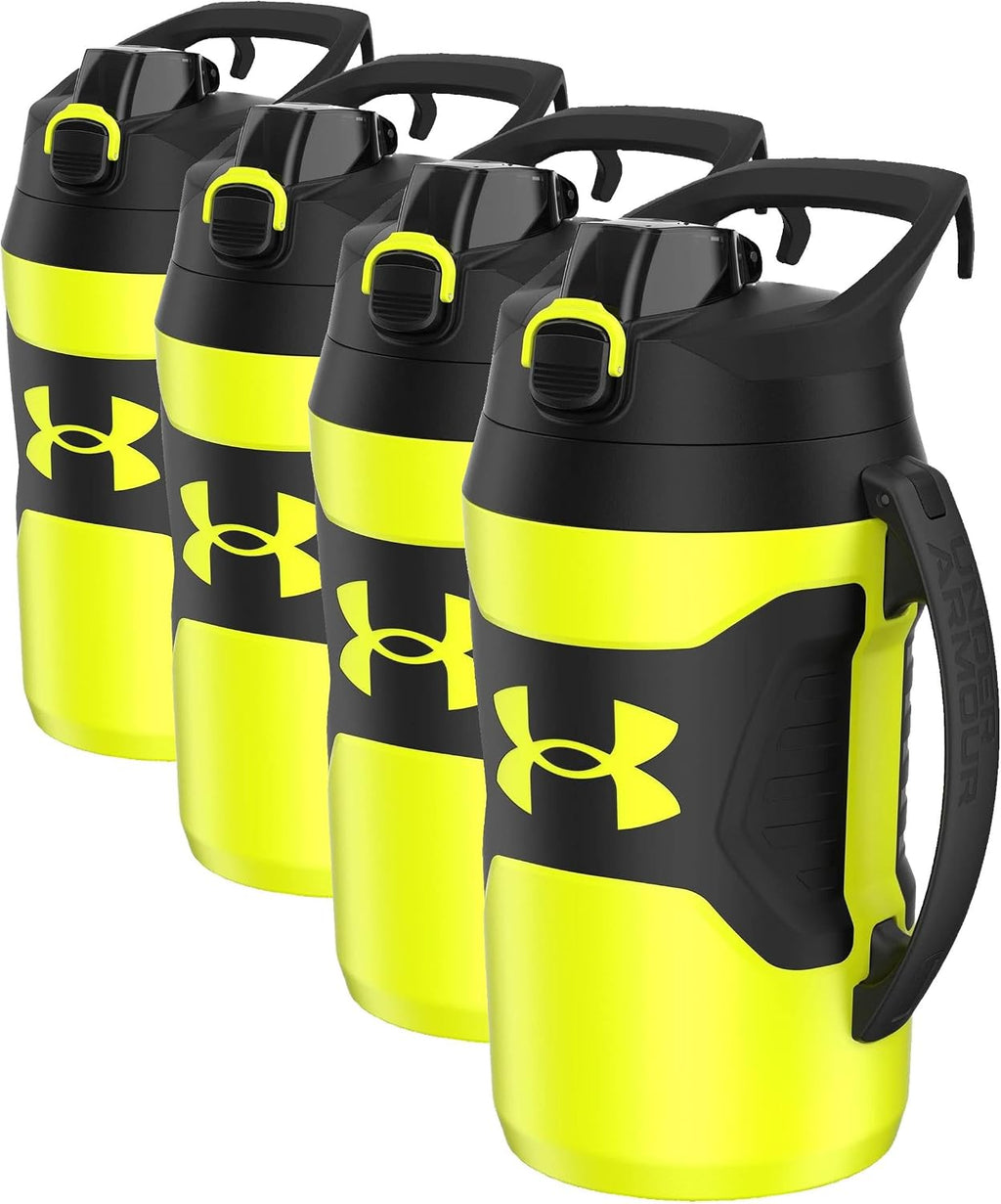 Under Armour Insulated Water Bottle with Handle & Fence Hook, Half Gallon Sports Water Jug, Leak-Resistant & BPA-Free for Baseball, Football & Gym - Academy/Black, 64oz