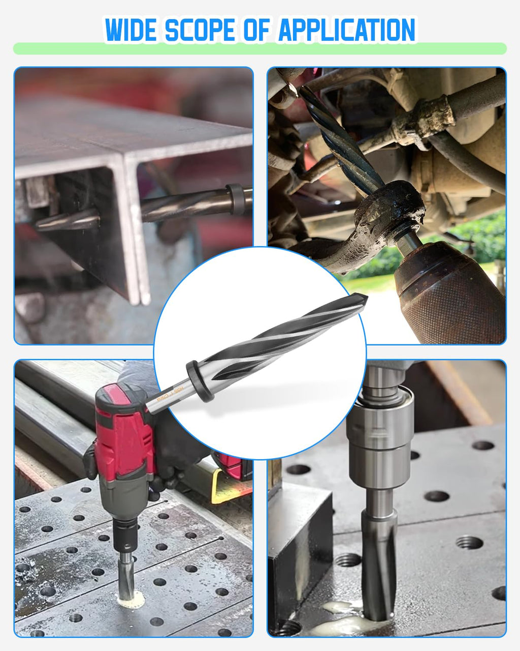 1" Drill Bridge/Construction Reamer Bit with 1/2" Non-Slip Shank M2 HSS Taper Chucking Reamer Bit Tool for Steel Metal Wood Alloy Drilling Hole