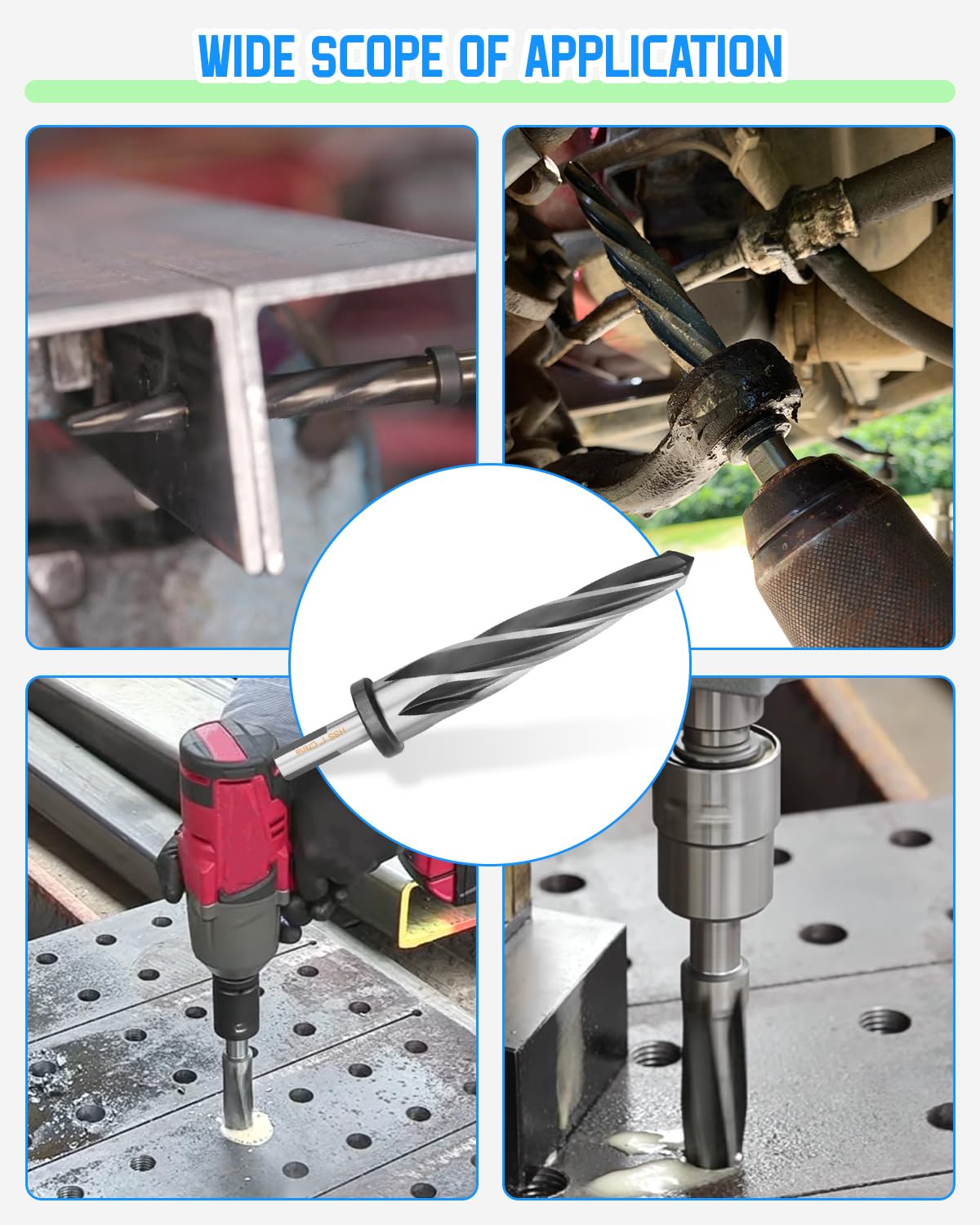 1" Drill Bridge/Construction Reamer Bit with 1/2" Non-Slip Shank M2 HSS Taper Chucking Reamer Bit Tool for Steel Metal Wood Alloy Drilling Hole