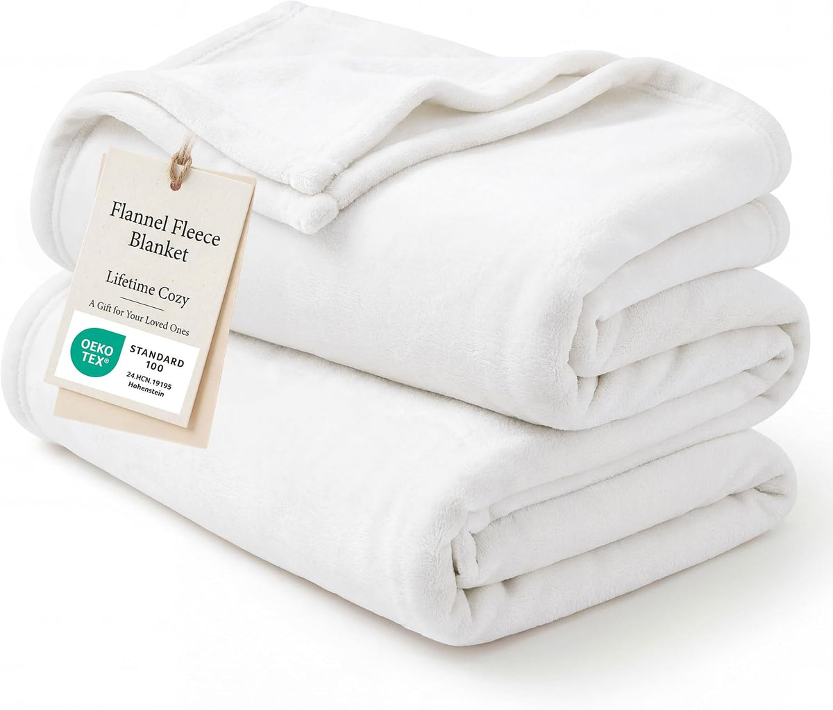 Bedsure GentleSoft Bedding Fleece Blanket for Girls and Boys - Soft Cozy Cute Small Throw Blankets for Travel, 43x55 Inches, White