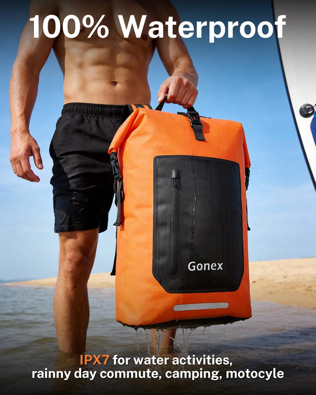 Gonex Waterproof Ultralight TPU Backpack 55L Roll Top Dry Bag, Kayaking