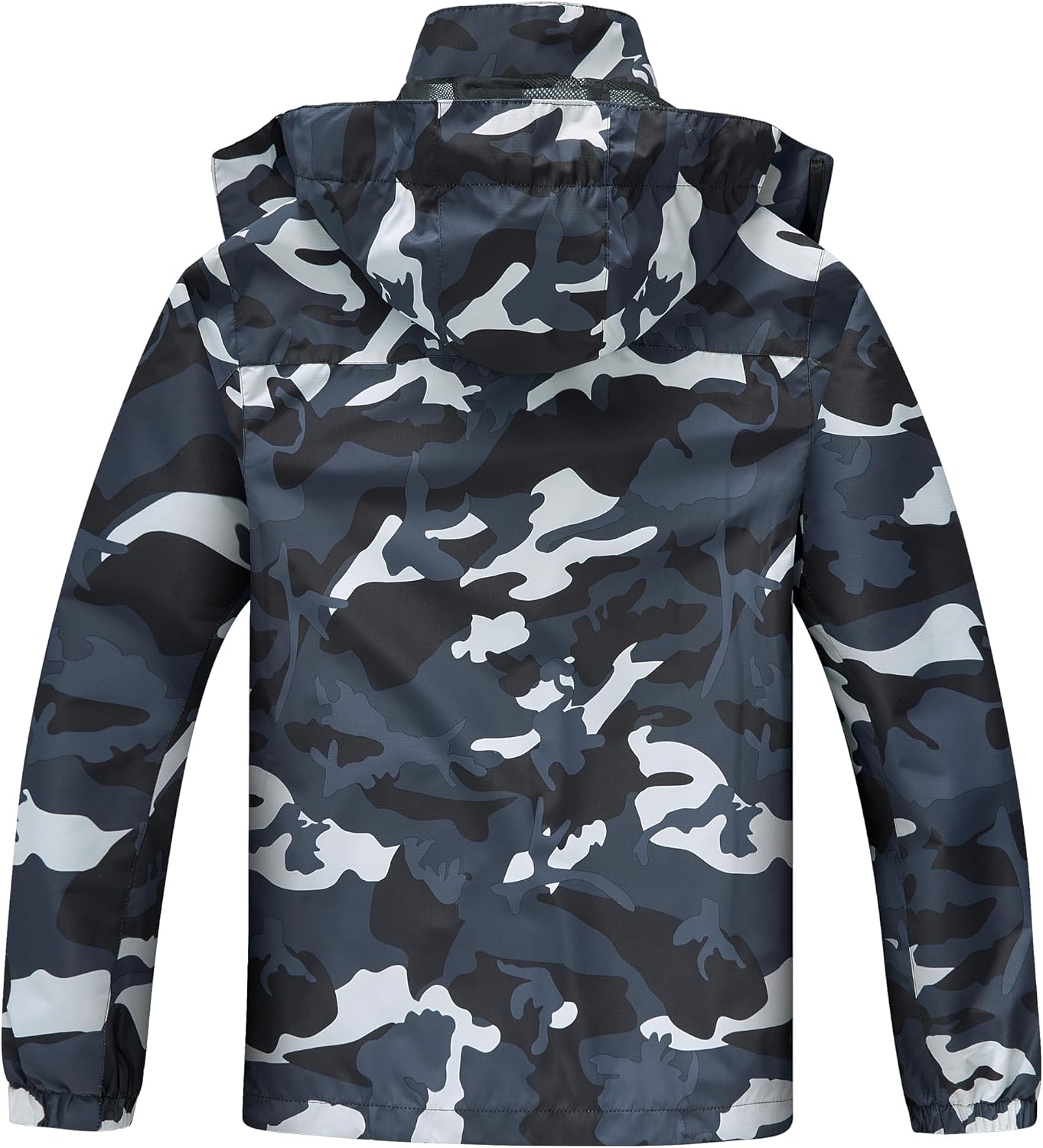 ELLSWOS Men's Lightweight Waterproof Rain Jacket with Detachable Hood
