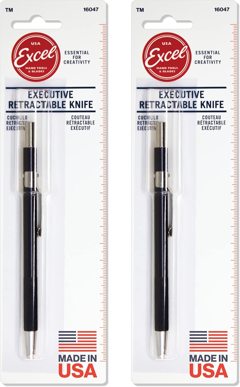 Excel Blades K47 2-Pack Retractable Pen Knives, #65 Blades, Aluminum Handle
