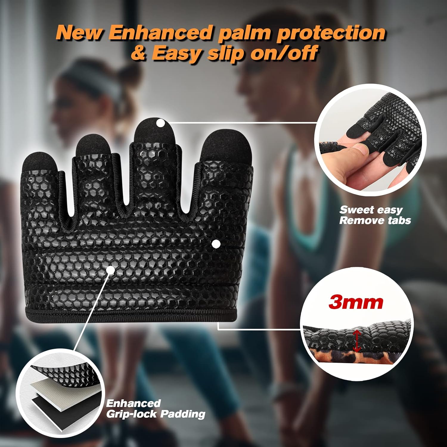 Minimal Workout Gloves for Women Men, Micro Fingerless Gym Gloves Grip Pads