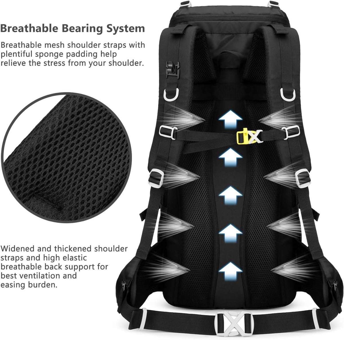 Esup 50L Waterproof Camping Hiking Backpack for Men and Women